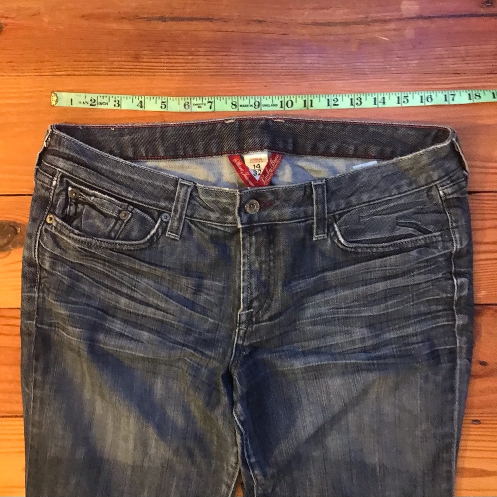 Lucky Brand Dark Denim Flare Leg Jeans, EUC, 14/32 - Picture 3 of 13